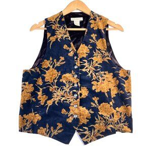 Vintage Banana Republic Floral Velvet Vest